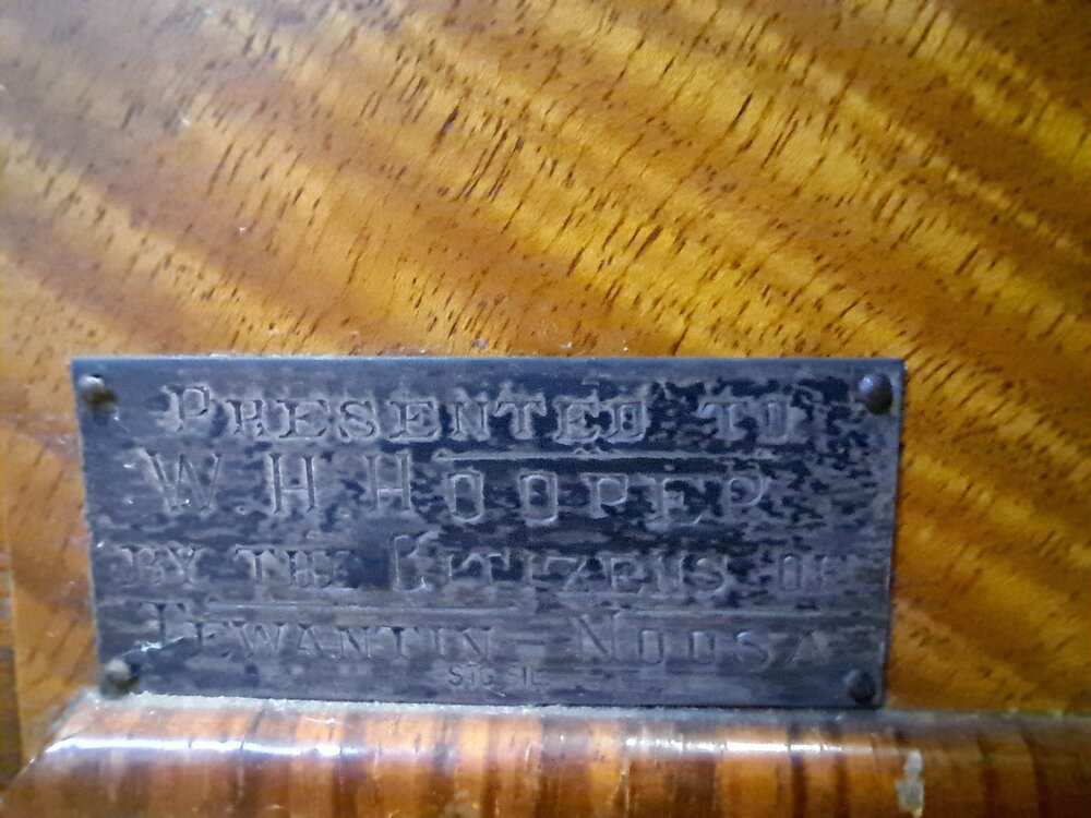 Retirement gift clock plaque, William Hooper, 2025