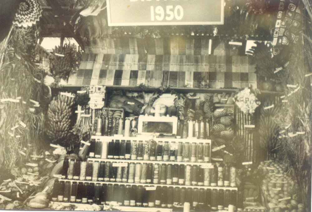 East Cooroy District display, Cooroy Show, Cooroy Showgrounds, Mary River Road, Cooroy, 1950
