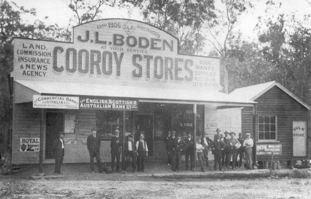 J.L. Boden's Store, Cnr Maple and Emerald Streets, Cooroy, ca 1910