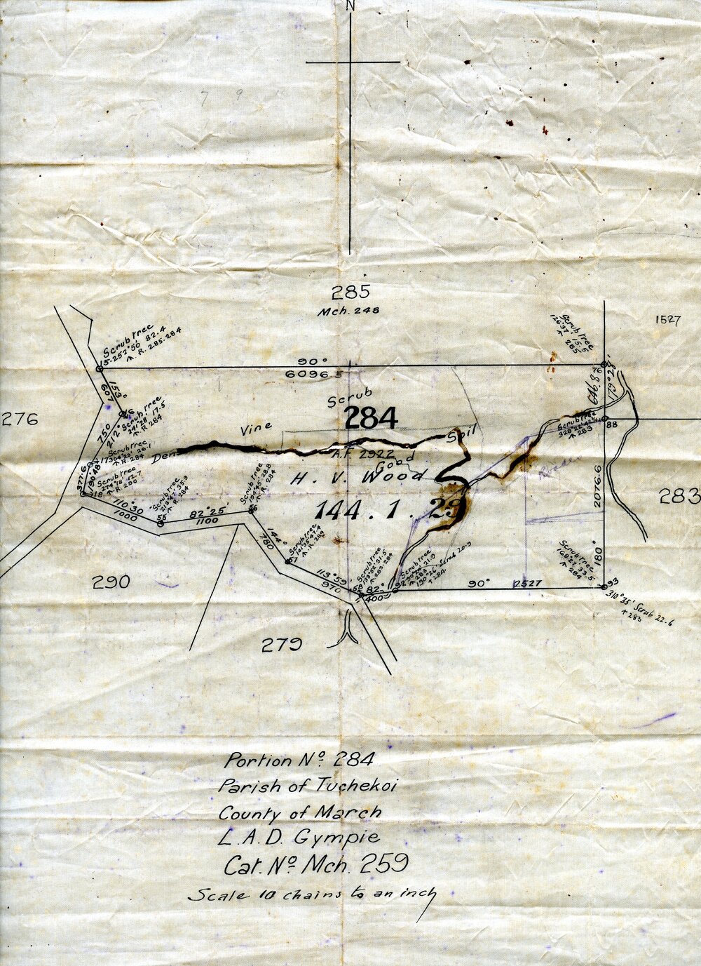 Parish of Tuchekoi land portion map