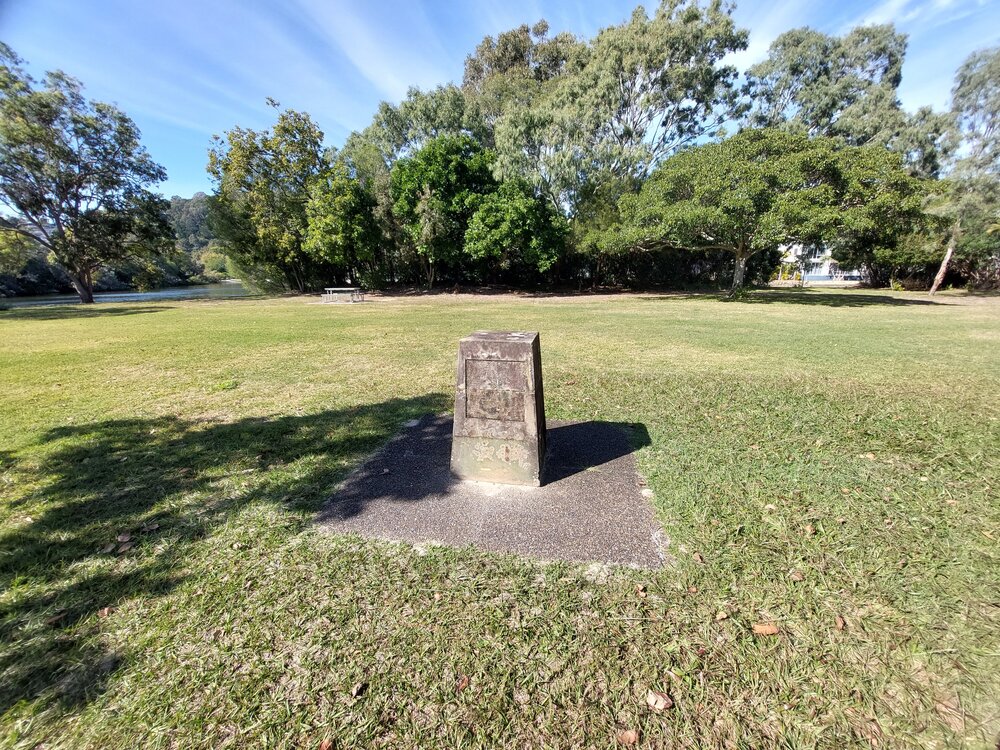 Commemorative stone, Noosa Sound development, Noosa Park East, Noosa Parade, Noosa Heads, 14 June 2025