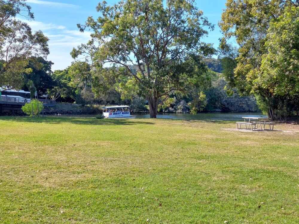 Boating party, Noosa Park East, Noosa Parade, Noosa Heads, 14 June 2025