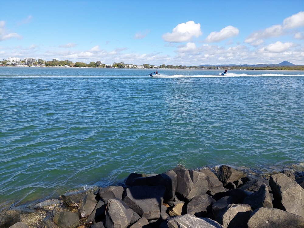 Jet skiing, Noosa River, Noosa Spit, Noosa Heads, 28 June 2025