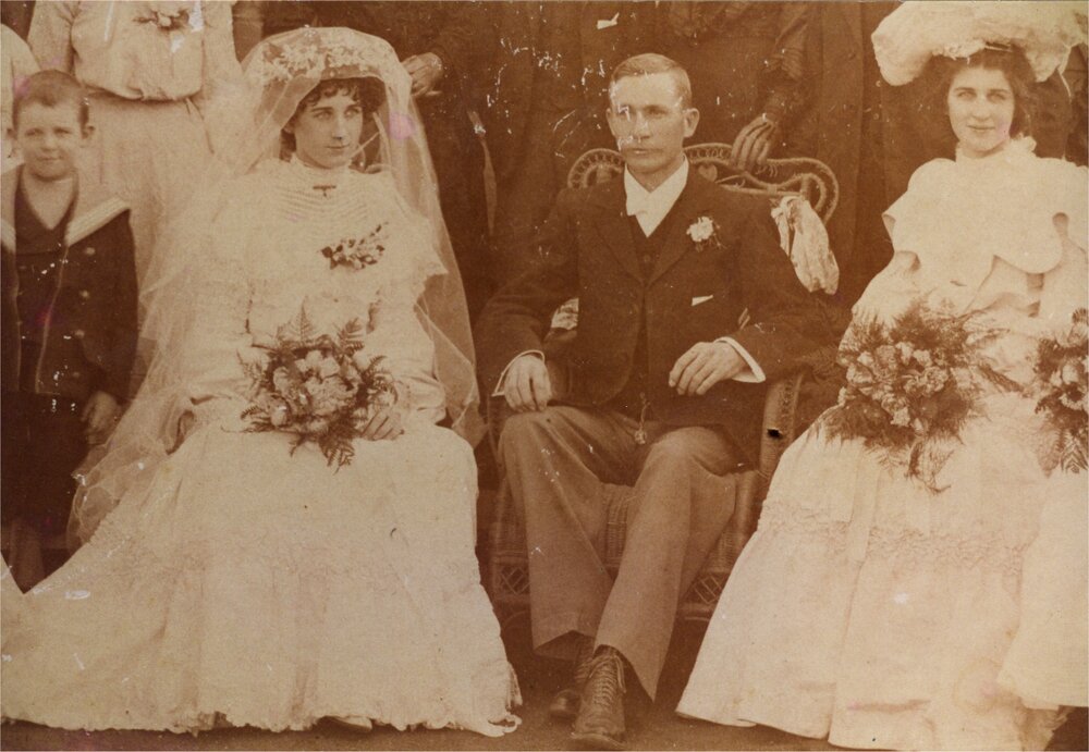 Wedding portrait, George and Elizabeth Dan,  Charters Towers, ca 1910