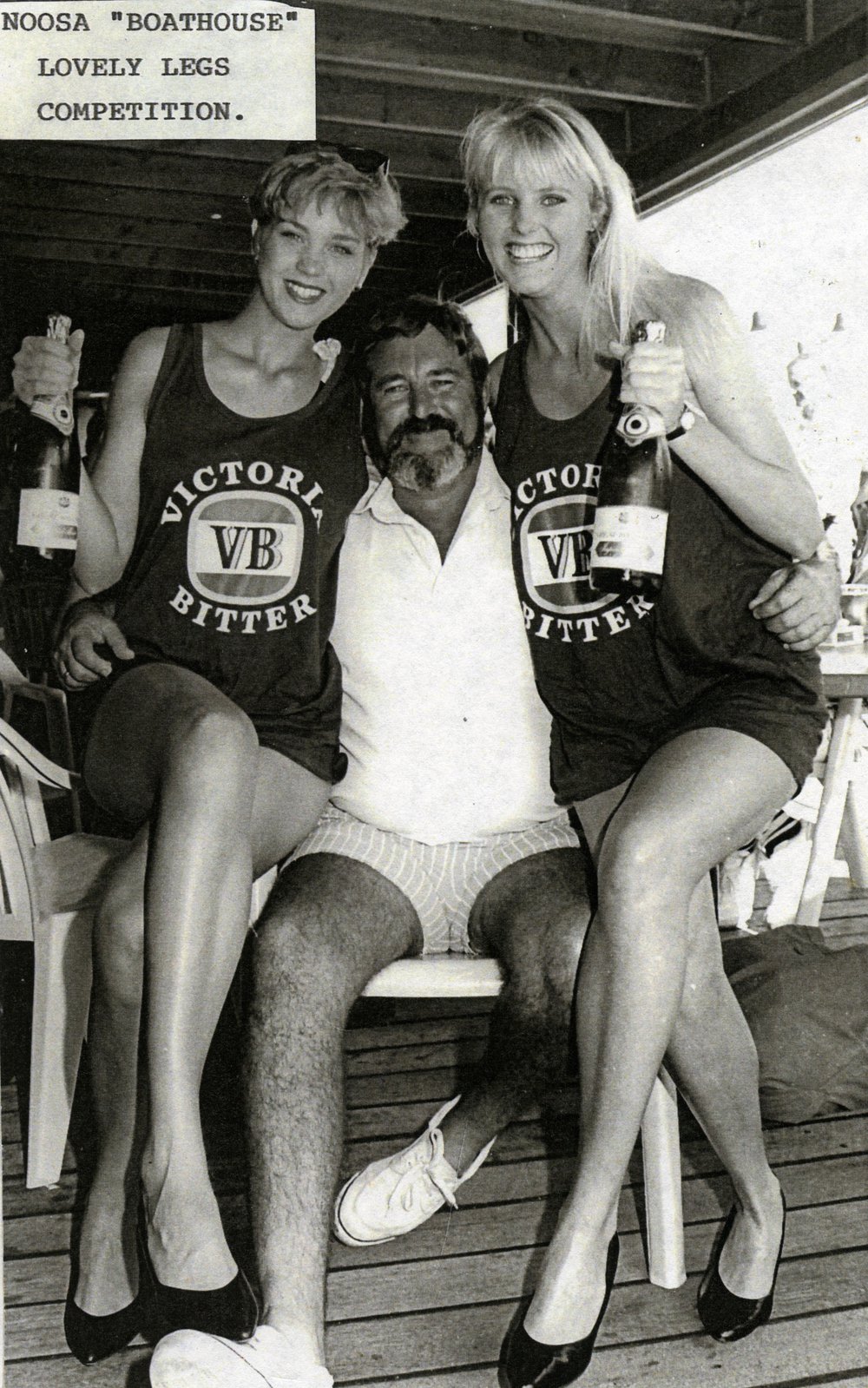Bob Bickley, Lovely Legs Competition, Noosa Boathouse, Noosaville, 1980s