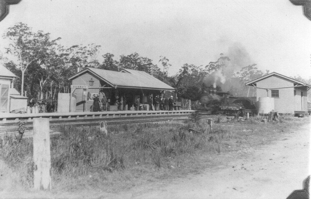 Steam train, Cooroy Railway Station, Cooroy, June 1911