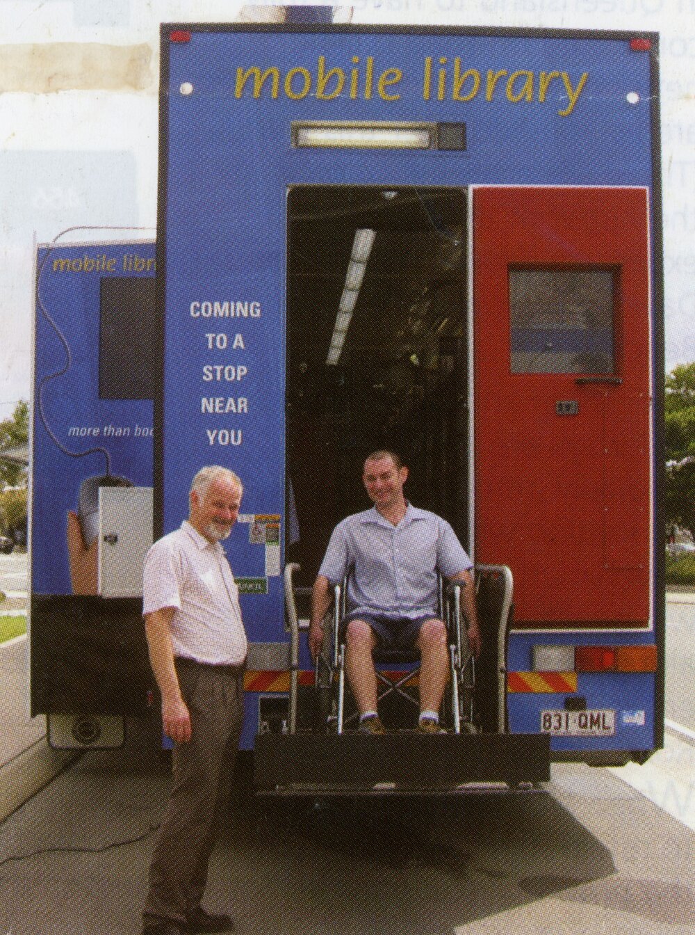 Ready to roll, new mobile library vehicle, Noosa Library Service, ca 2005
