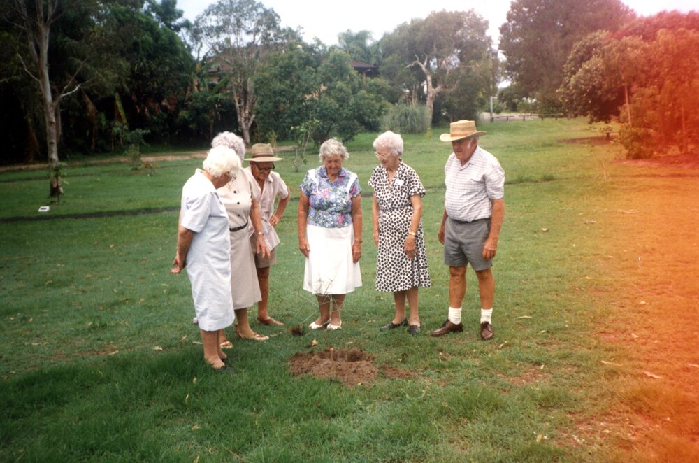 Phyllis, Willie, Keith and Esme, Duke Family reunion, Ward Park, Tewantin, 6 January 1991