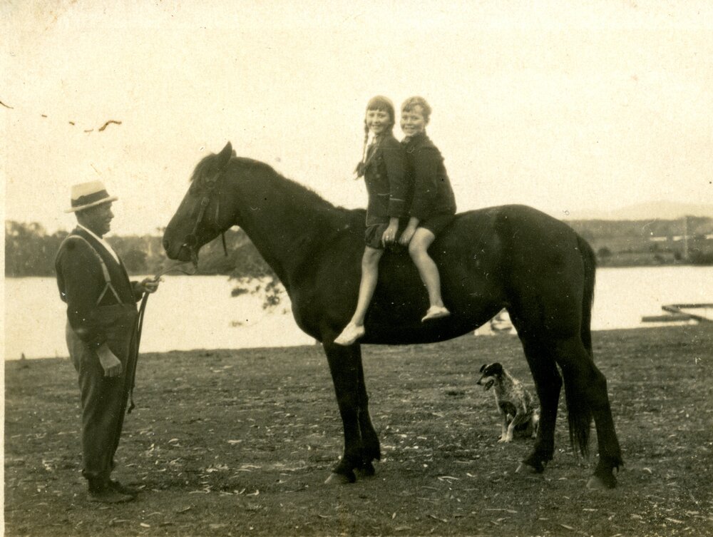 John Tait and pony riders, Tewantin, 1917