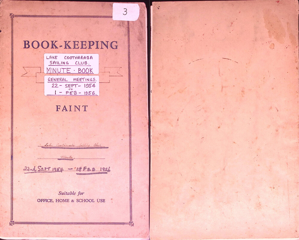 Lake Cootharaba Sailing Club Meeting Minutes, September 1954 - February 1956