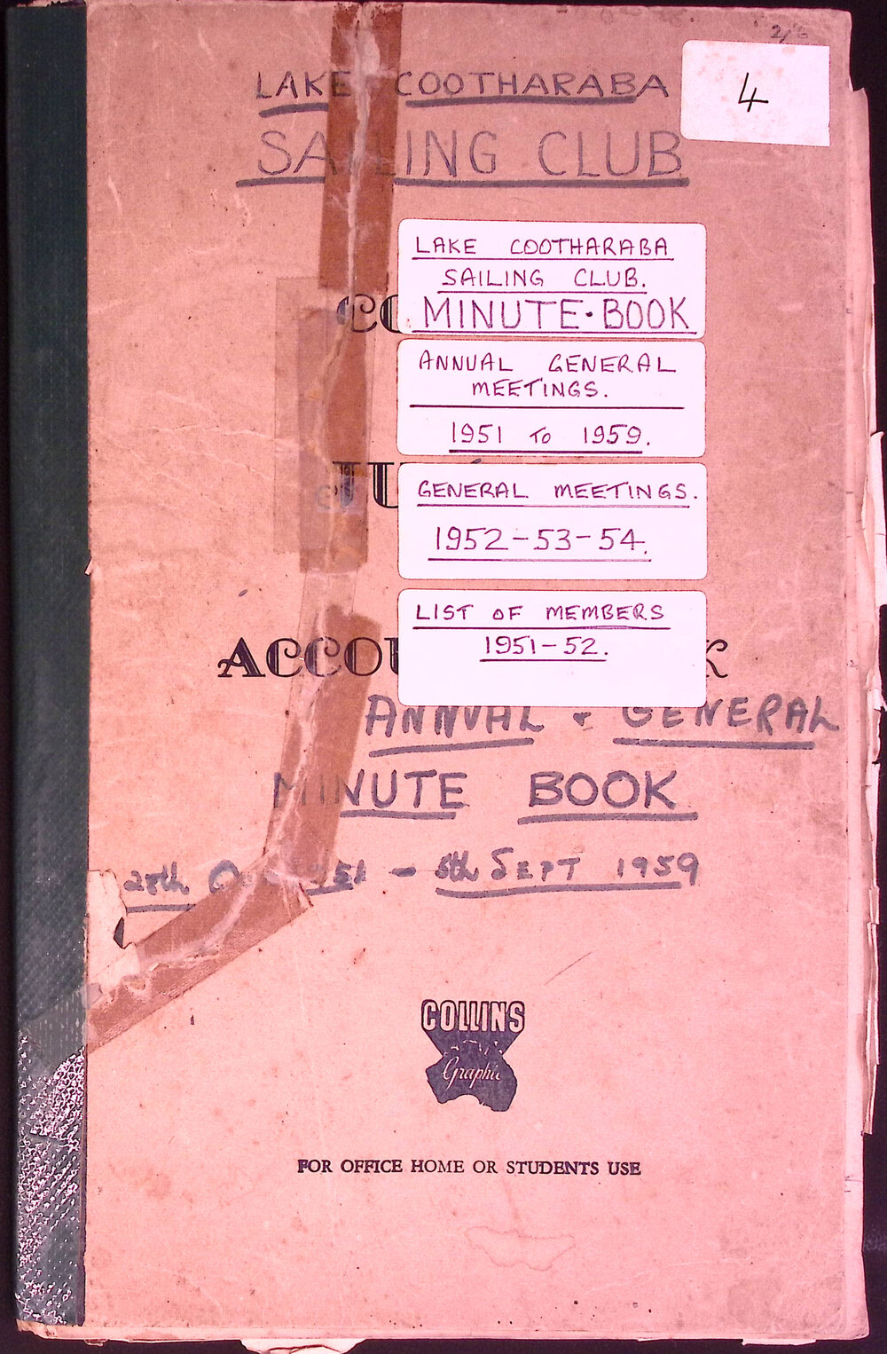 Lake Cootharaba Sailing Club Meeting Minutes, AGMs 1951-1959, General Meetings 1952-1954