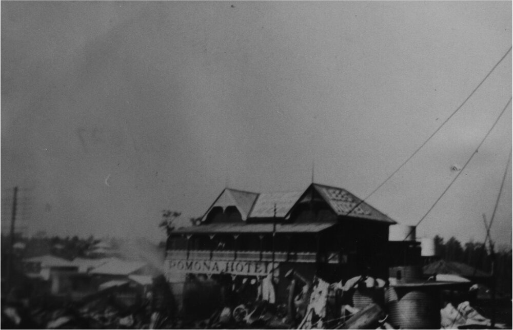 Fire remains, Memorial Avenue, Pomona, September 1939