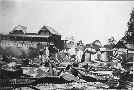 Fire aftermath, Memorial Avenue, Pomona, September 1939