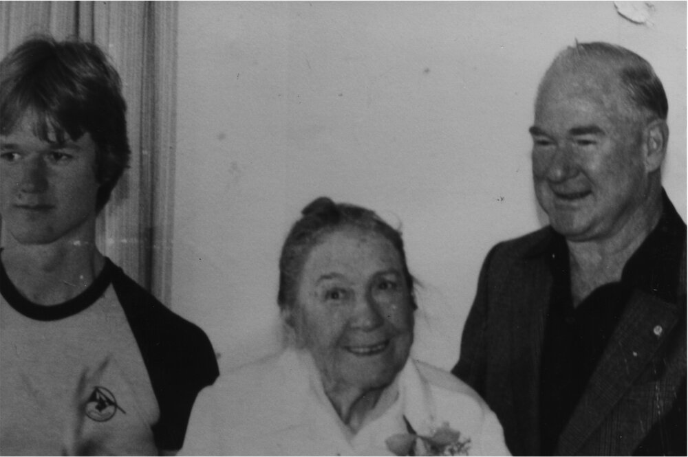 Bruce Dan, Mrs Elizabeth Dan and Archibald Dan