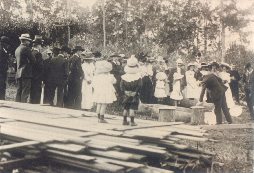 Ceremony, stump capping, Methodist Church, Cooroy, ca 1911
