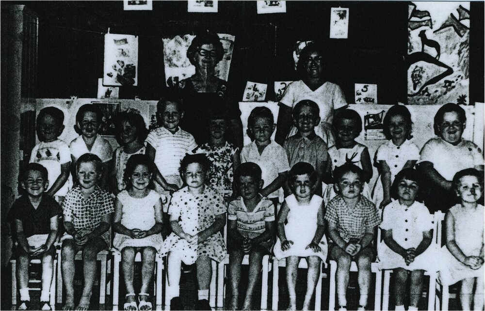 Group photo, Pomona Community Kindergarten, Pomona, ca 1960