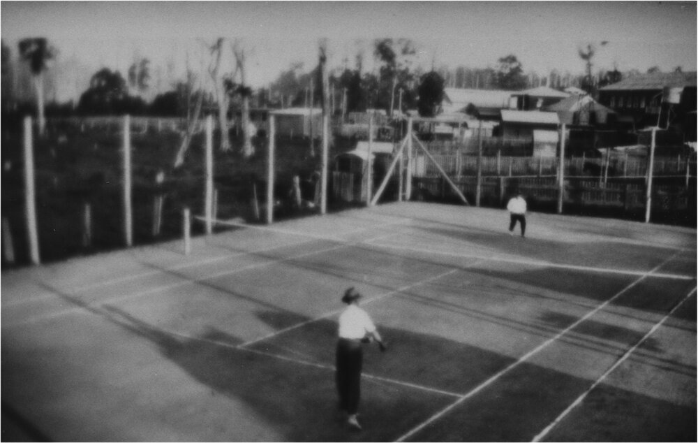 Tennis game, Factory Street, Pomona