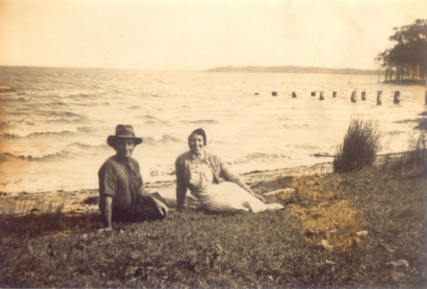 Ruby Bunney and John Crang, Lake Cootharaba, Mill Point, Como, 1920s