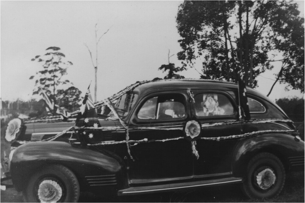 Participant, Peace Parade, Reserve Street, Pomona, ca 1945
