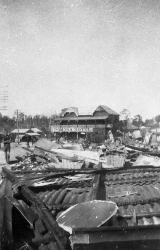 Fire aftermath, Memorial Avenue, Pomona, 5 September 1939