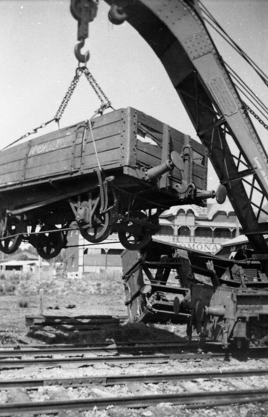 Aftermath, goods train derailment, Pomona Railway yards, Pomona, 30 September 1941