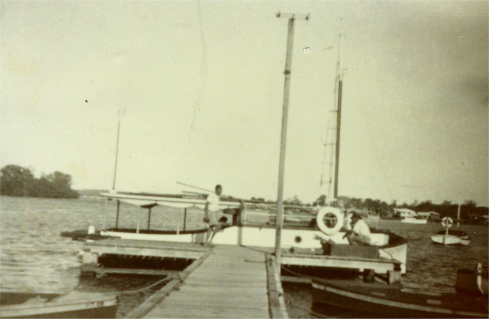 'Miss Tewantin II' and 'Jannett', Parkyn Brothers Jetty, Noosa River, Tewantin, 1932