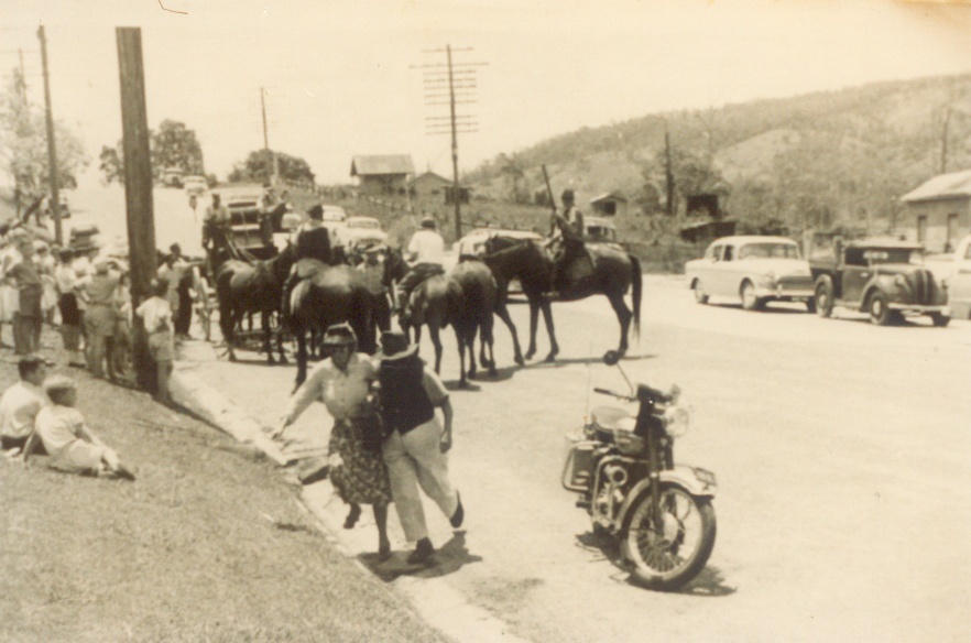 Parade participant, Queensland Centenary, King Street, Cooran, 1959