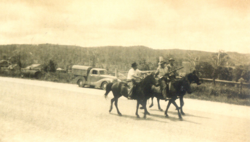Parade participant, Queensland Centenary celebrations, King Street, Cooran, 1959