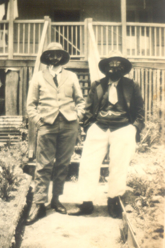 Fancy dress participants, Mrs May Vidler and Mrs Muriel Nilon, Queensland Centenary Celebrations, Cooran, 1959