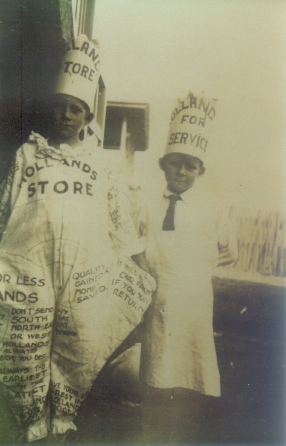 In costume, Bill and Walter Blanckensee, Skyring Creek, ca 1925