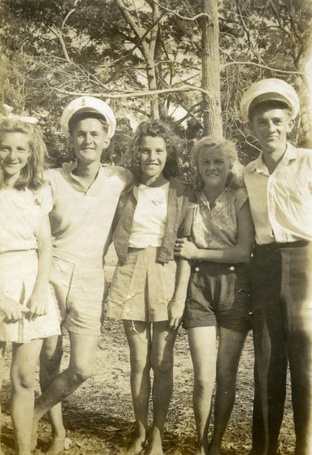 Boating party, Boreen Point, Lake Cootharaba, 1947