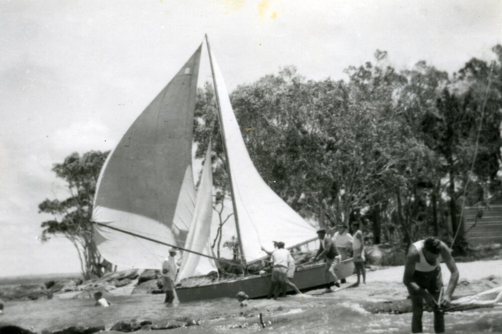 Beverly and Jim Salmon, Lake Cootharaba, Boreen Point, 1950s
