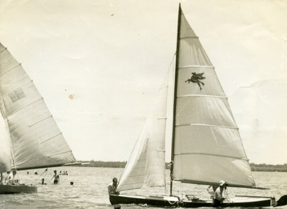 'Pegasus', Frank Moore and Ken Otto, Lake Cootharaba, 1950s
