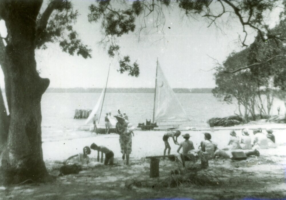 Launching area, Boreen Point, Lake Cootharaba, ca 1950s 
