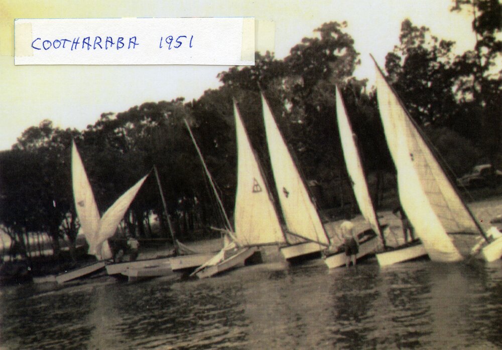 Sailing boats, Lake Cootharaba, 1951