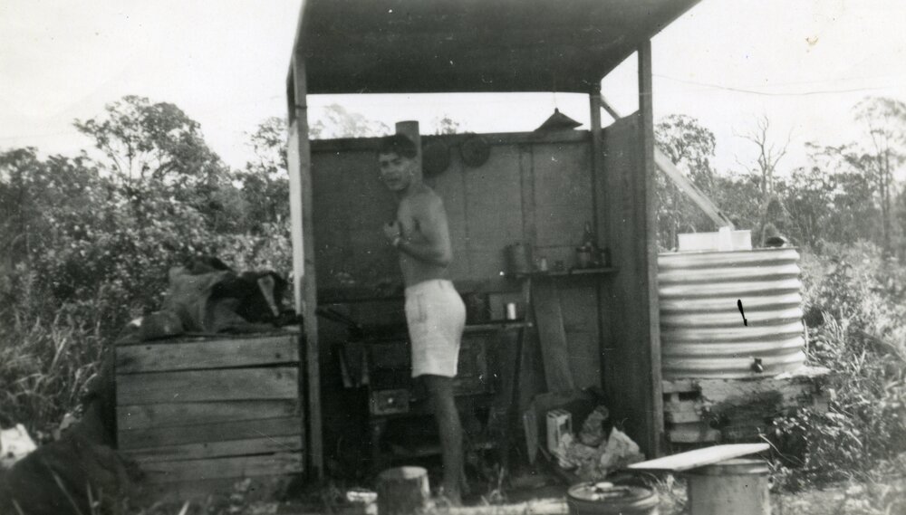 Cookhouse, The 'Gunya', Lake Cootharaba Sailing Club, Boreen Point, ca 1951