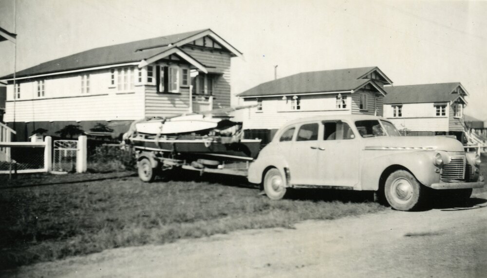 Lake-bound, Lake Cootharaba Sailing Club members, Tewantin, 1959