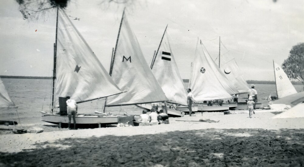 Members and boats, Lake Cootharaba Sailing Club, Boreen Point