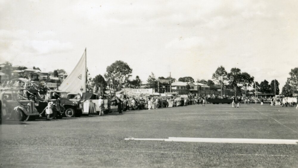 Lake Cootharaba Sailing Club participants, Coronation celebrations, Albert Park, Gympie, June 1953
