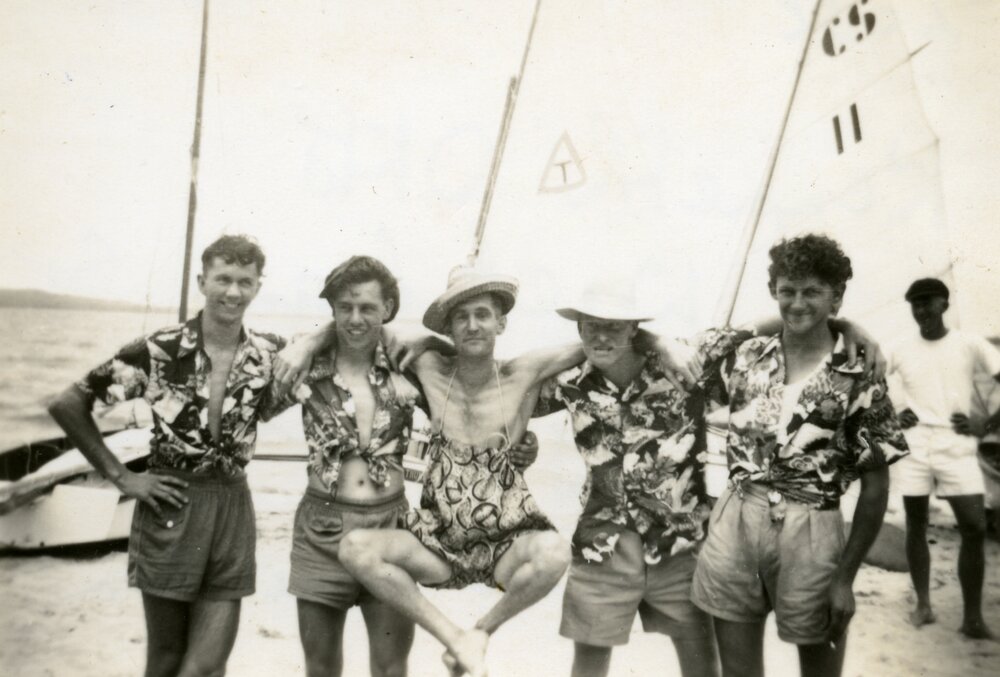Club members, Lake Cootharaba Sailing Club, Boreen Point, ca 1950s