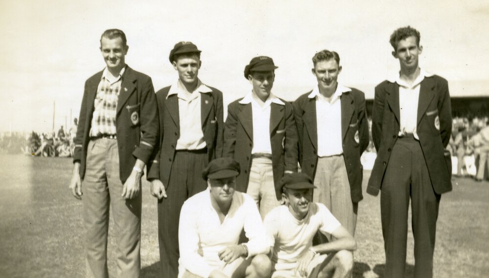 Club members and Float, Lake Cootharaba Sailing Club, Queen Elizabeth II Coronation Day Parade celebrations, Albert Park, Gympie, 2 June 1953