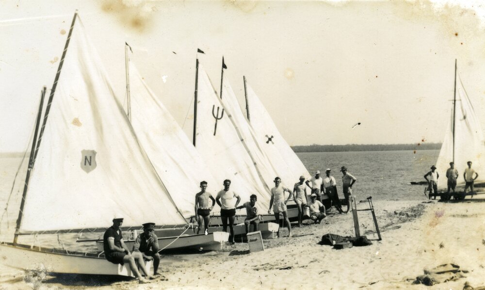 Sailors, Boreen Point, Lake Cootharaba, ca 1950s
