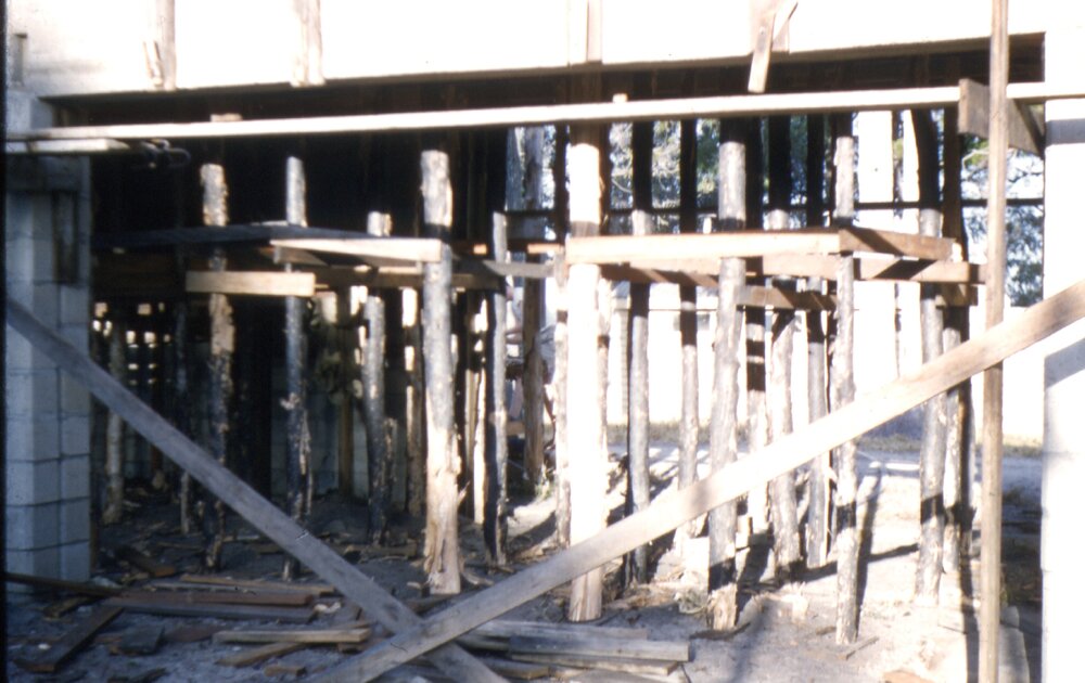 Clubhouse construction, Lake Cootharaba Sailing Club, Boreen Parade, Boreen Point, ca 1960