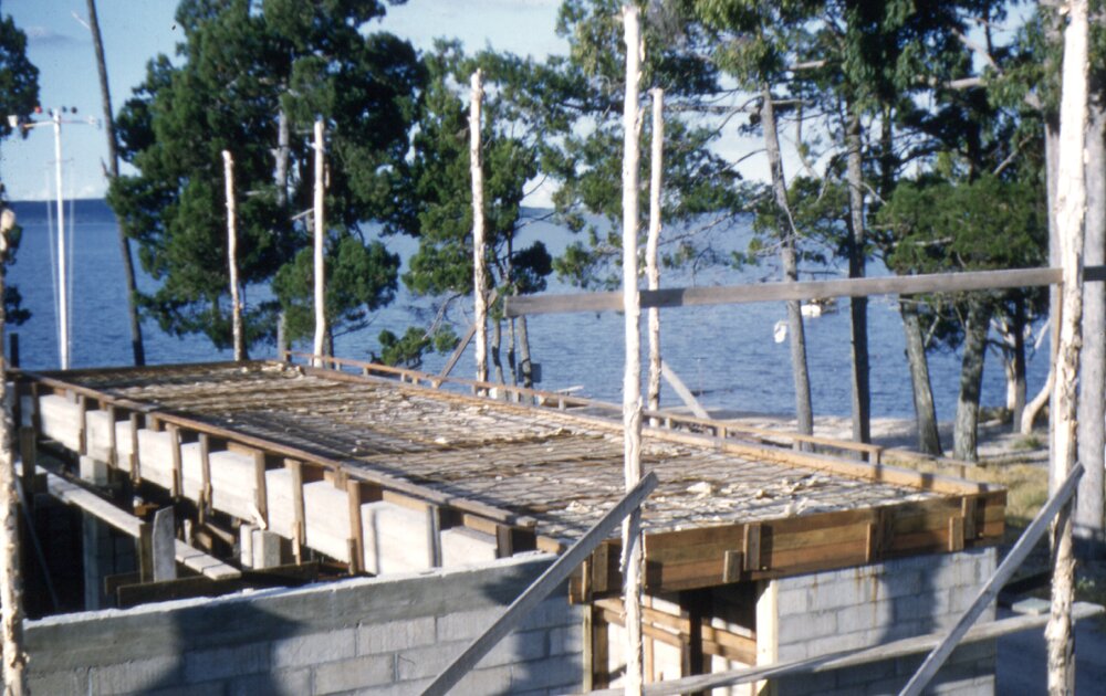 Clubhouse construction, Lake Cootharaba Sailing Club, Boreen Parade, Boreen Point, ca 1960