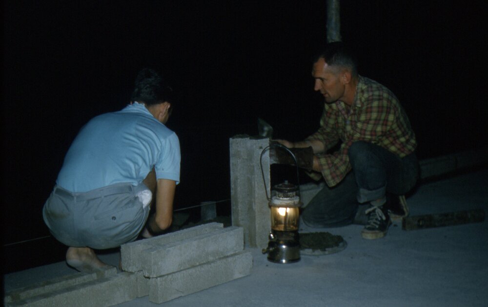 Clubhouse construction, Lake Cootharaba Sailing Club, Boreen Parade, Boreen Point, ca 1960
