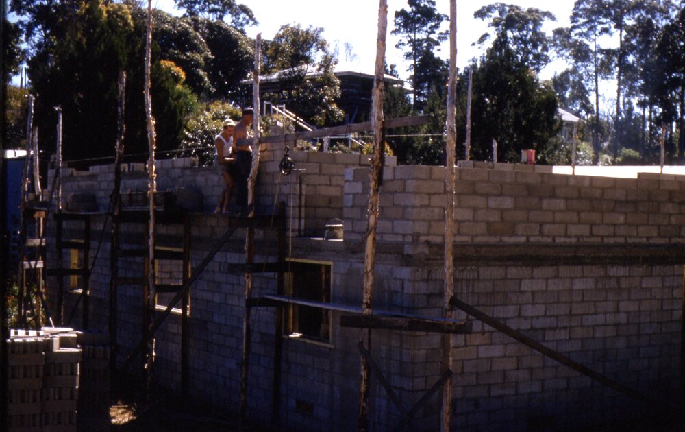 Clubhouse construction, Lake Cootharaba Sailing Club, Boreen Parade, Boreen Point, ca 1960