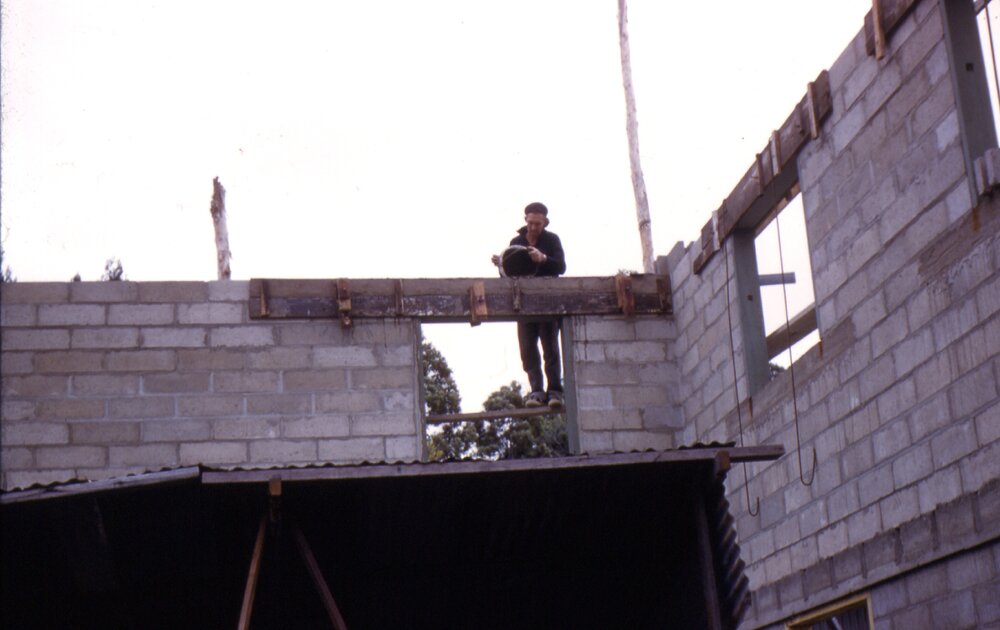 Clubhouse construction, Lake Cootharaba Sailing Club, Boreen Parade, Boreen Point, ca 1960
