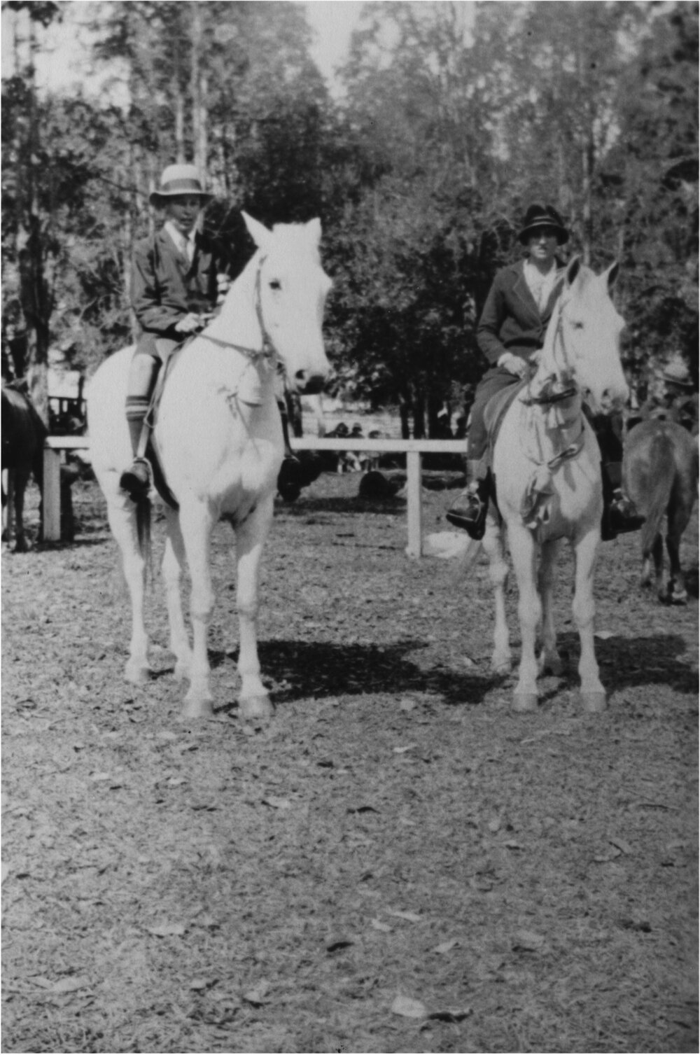 Equestrian winners, Ina (Davina) McConnell and Harry Robb (l-r), Noosa Show, Pomona Showgrounds, Pomona, 1926