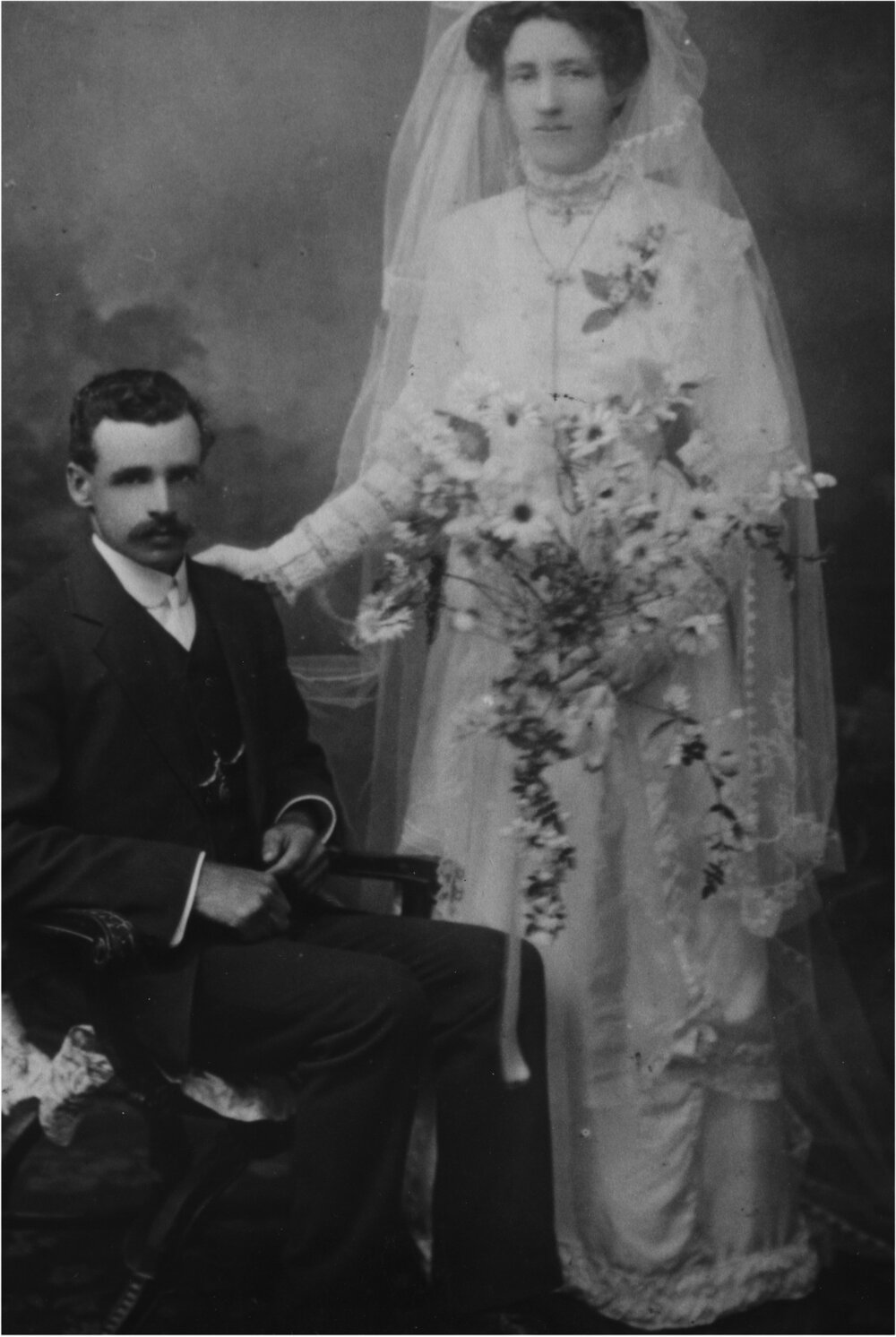 Wedding portrait, Mr Jack and Mrs Jessie Robb, Pomona, 1912