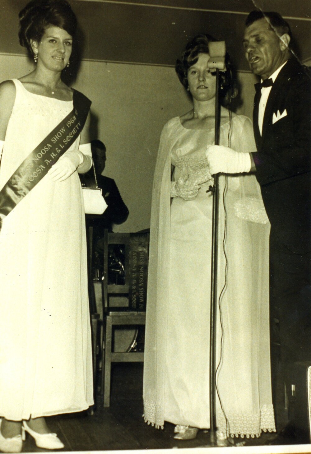 Winner (left) and Officials, 'Miss Noosa Show', Noosa Country Show Ball, Pomona, 1968